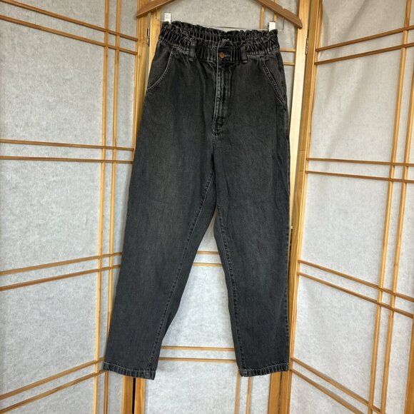 S/25 Urban Outfitters Gray Wash Denim High Waist Baggy Leg Mom Jeans - Picture 1 of 9